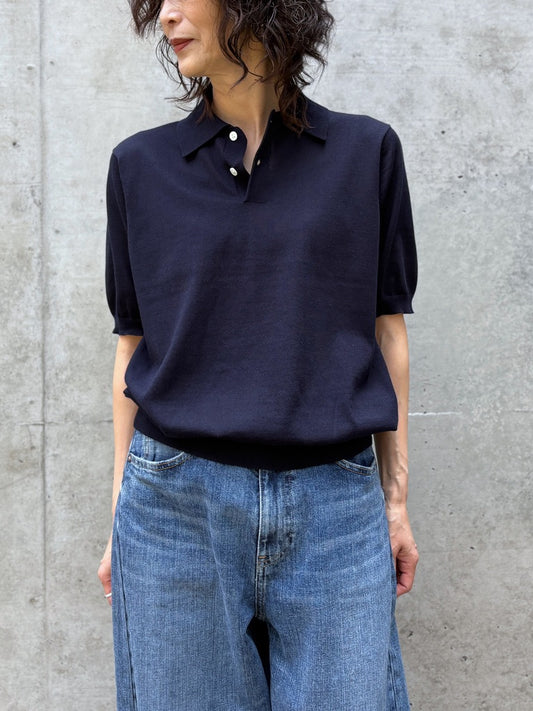 SLOANE / 16G天竺 リサイクルポリエステル×コットン 半袖ポロ / NAVY / SL10S-1075