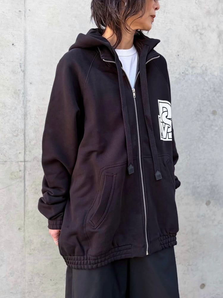 DSM kei ninomiya / Zipped Hoodie Cotton Back Pile Knit / Black / DSM01T005 /