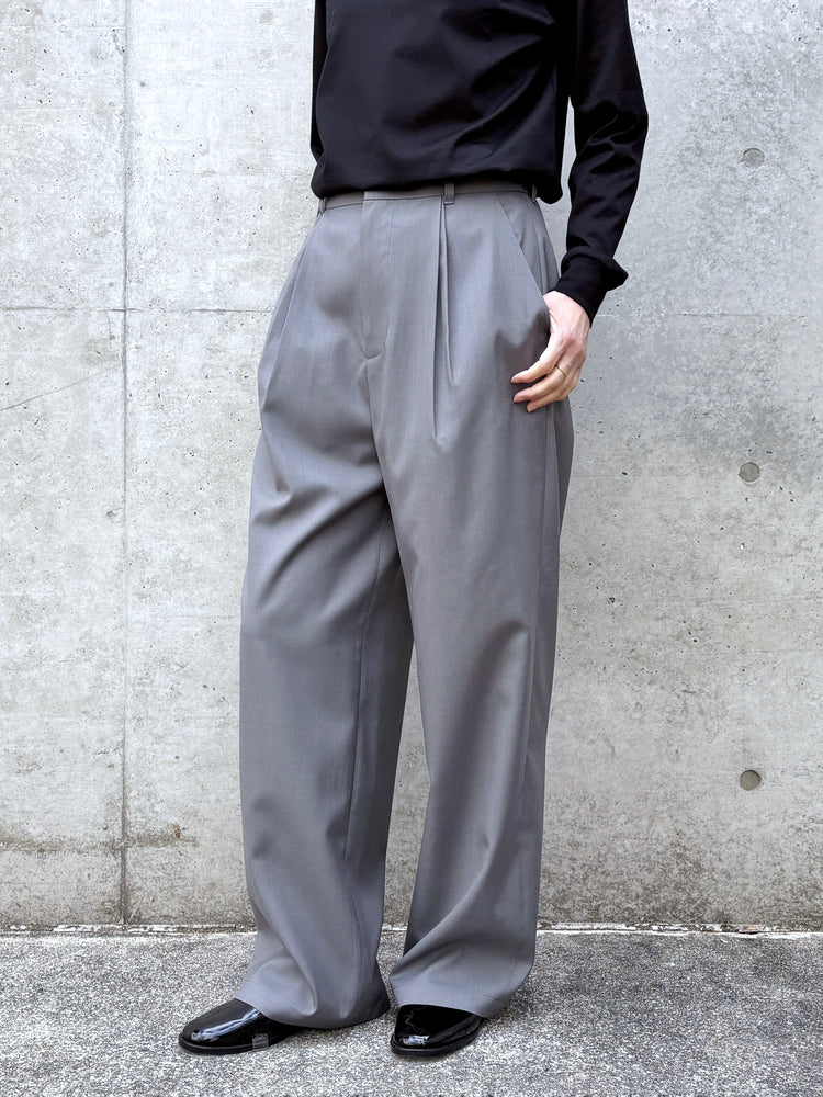GALERIE VIE / ウォッシャブルトロツータックストレートパンツ / C.GRAY / 230461041040