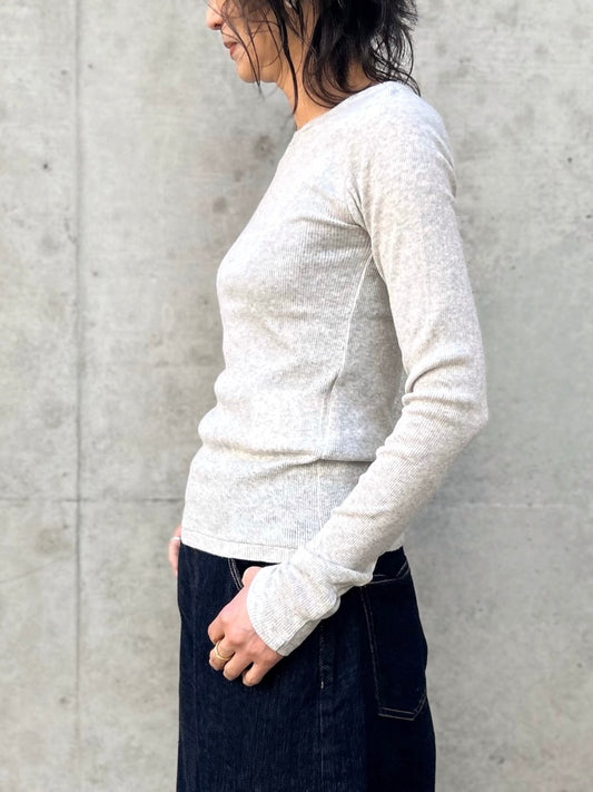 INSCRIRE / Gauze teleco long sleeve Tee / l.gray / I26SS-CUT3