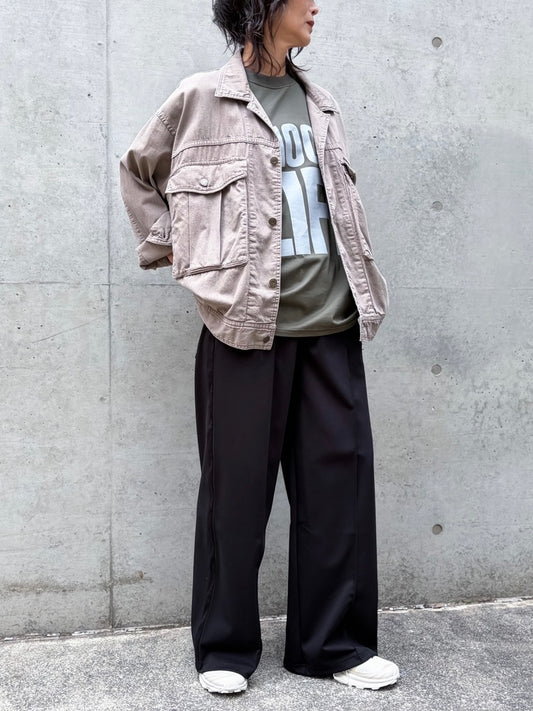 KATHARINE HAMNETT  / 8oz DENIM G/DEYD JACKET / MOCHA BEIGE / 26S-KHSB-01