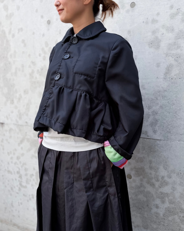 tao / エステルツイル丸襟JK / BLACK / TR-J101 -010