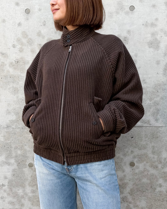 AURALEE / WOOL CASHMERE CORDUROY ZIP BLOUSON / BROWNSMOKY BROWN / A26AB05FC /