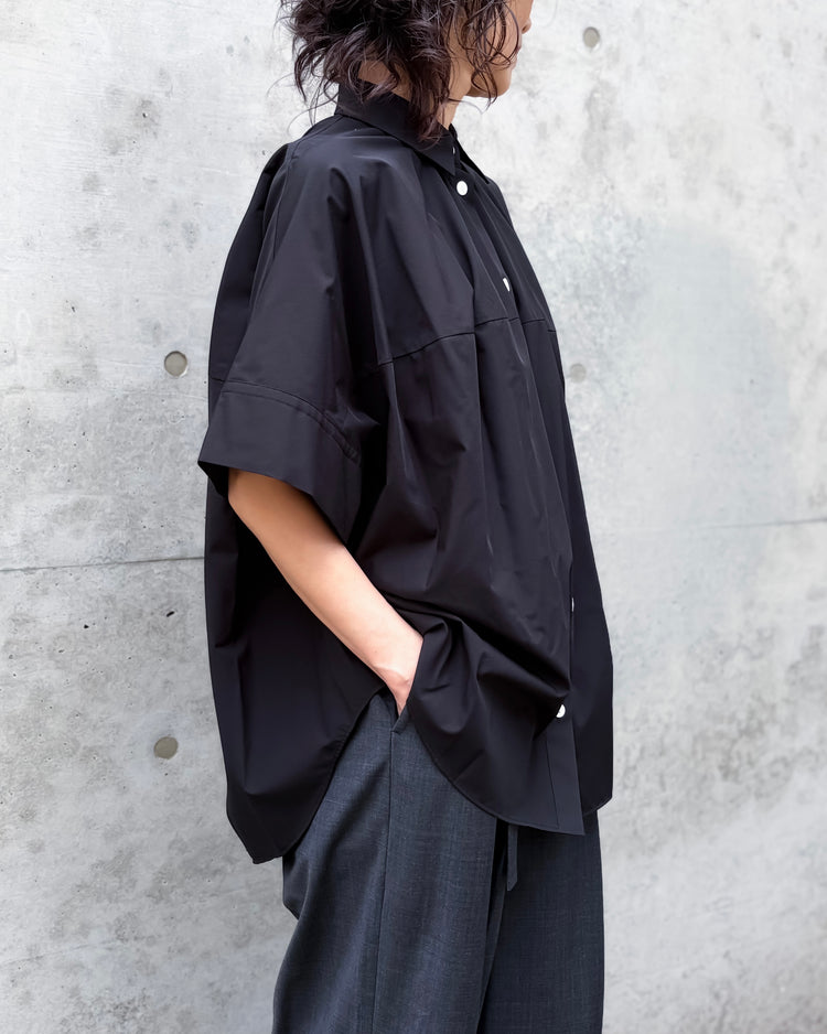 någonstans / drape shirt / black / 470JS430-1121
