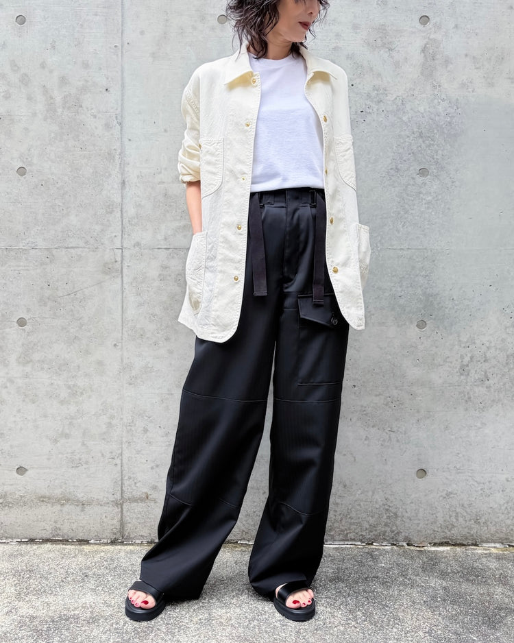 AURALEE / WOOL COTTON LINEN OX WORK JACKET / OFF WHITE / A26SB02DO