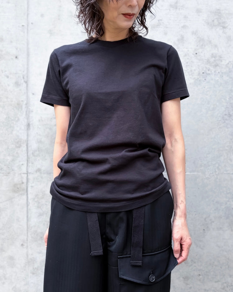 AURALEE / SEAMLESS CREW NECK TEE / BLACK / A00T04ST