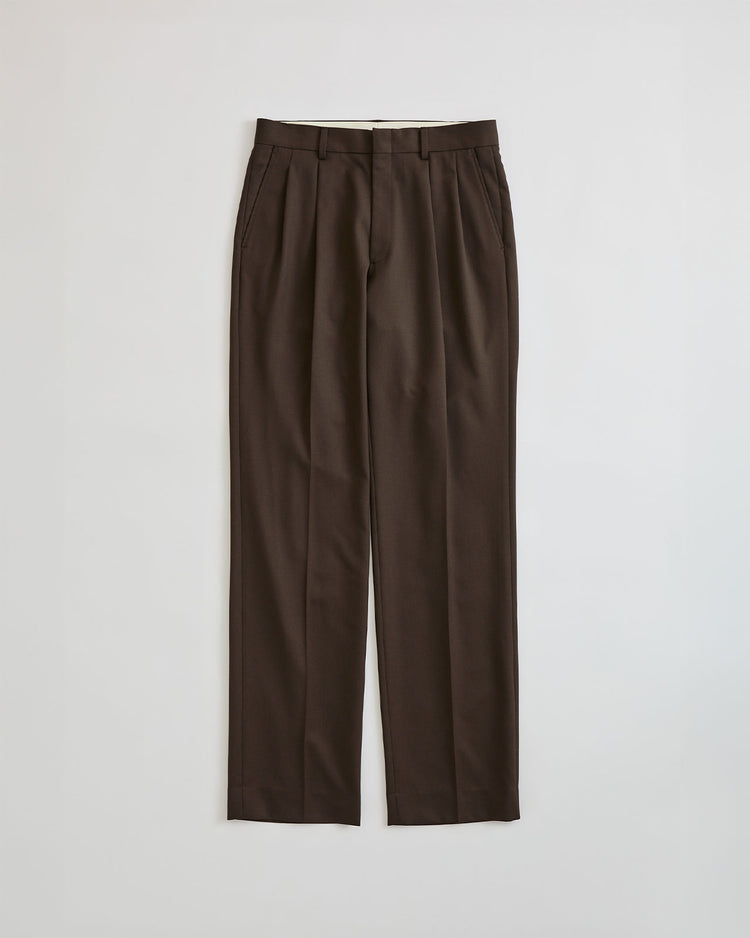 THE SHINZONE / WASHABLE WOOL CHRYSLER PANTS / BROWN / 26AMSPA09