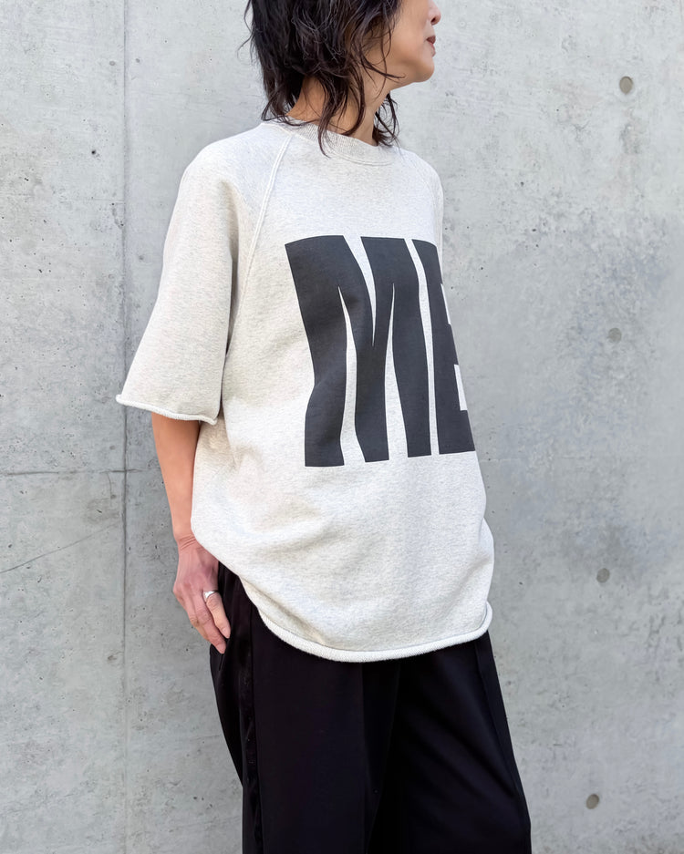 KATHARINE HAMNETT / OG/CUT OFF HARF SLEEVDE SWEAT / L.GRAY / THSW-03A