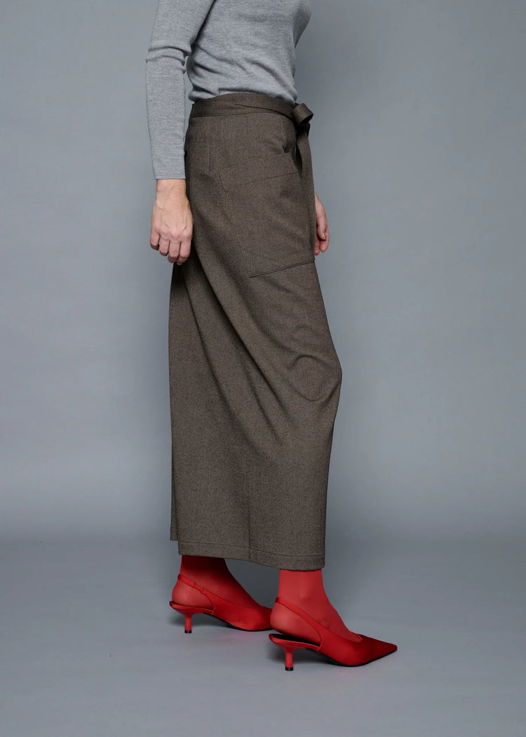 COGTHEBIGSMOKE / MIRANDA WRAP SKIRT / MINK