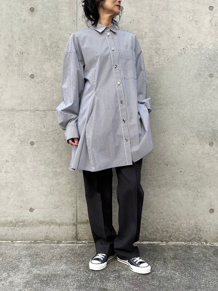 någonstans / over flare shirt   / BLACK / 470JS830-0191