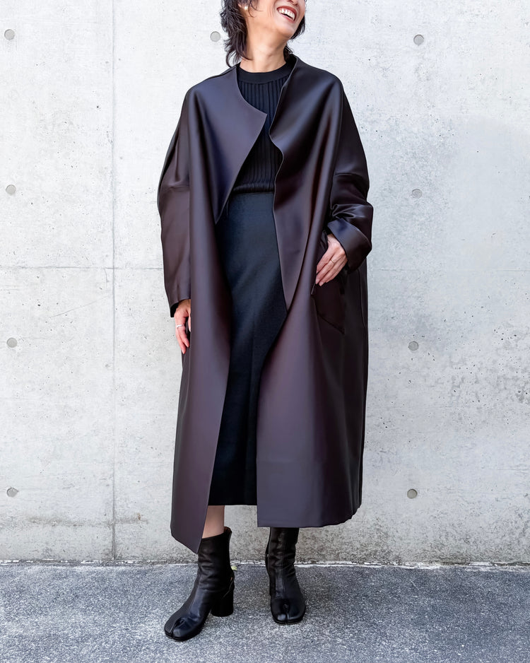 COGTHEBIGSMOKE / OAKLYNN COLLARLESS COAT / BLACK