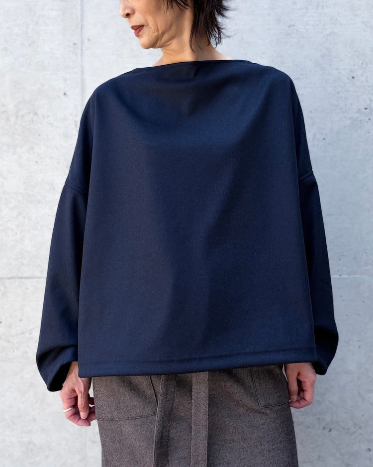 COGTHEBIGSMOKE / OPHELIA BOAT NECK TOP / NAVY
