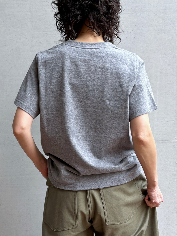 HYKE / SHORT-SLV TEE / TOP GRAY / 12437