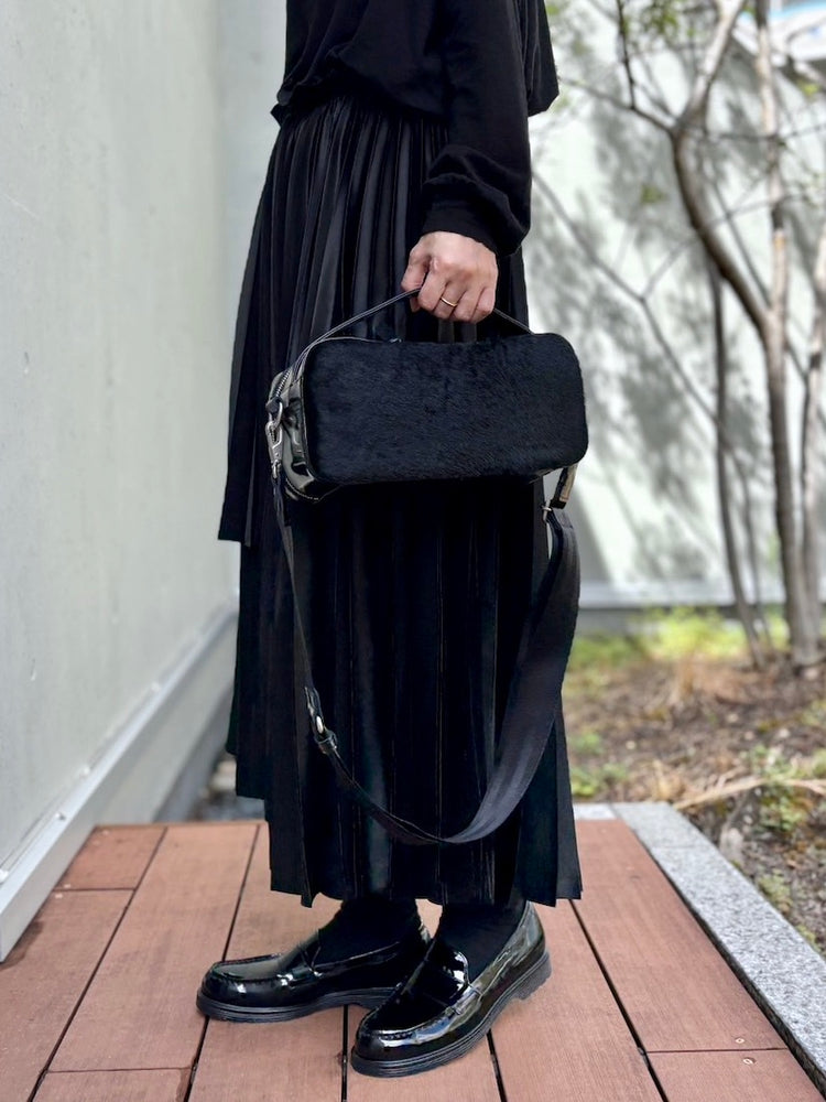 JUNYA WATANABE / ステアガラス×ヘアハイド ショルダー付き2wayバッグ / BLACK / JP-K205-051