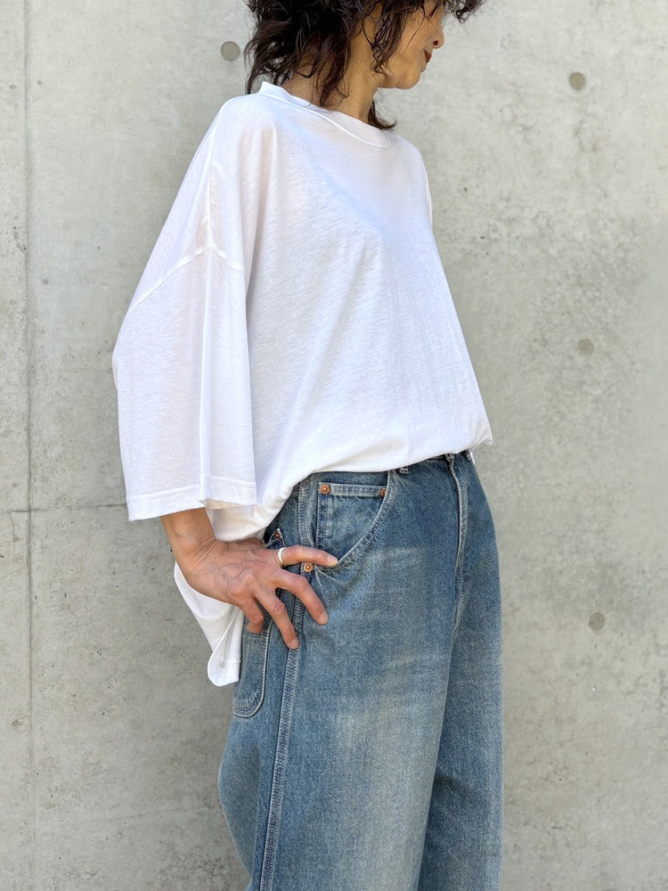 INSCRIRE / Cotton Silk Over Size T-Shirt / WHITE / I26SSBC3A