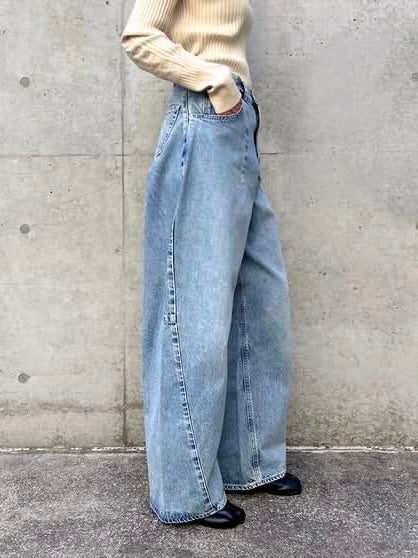 CLANE / COCOON BULKY DENIM PANTS / BLUE / 10111-7043