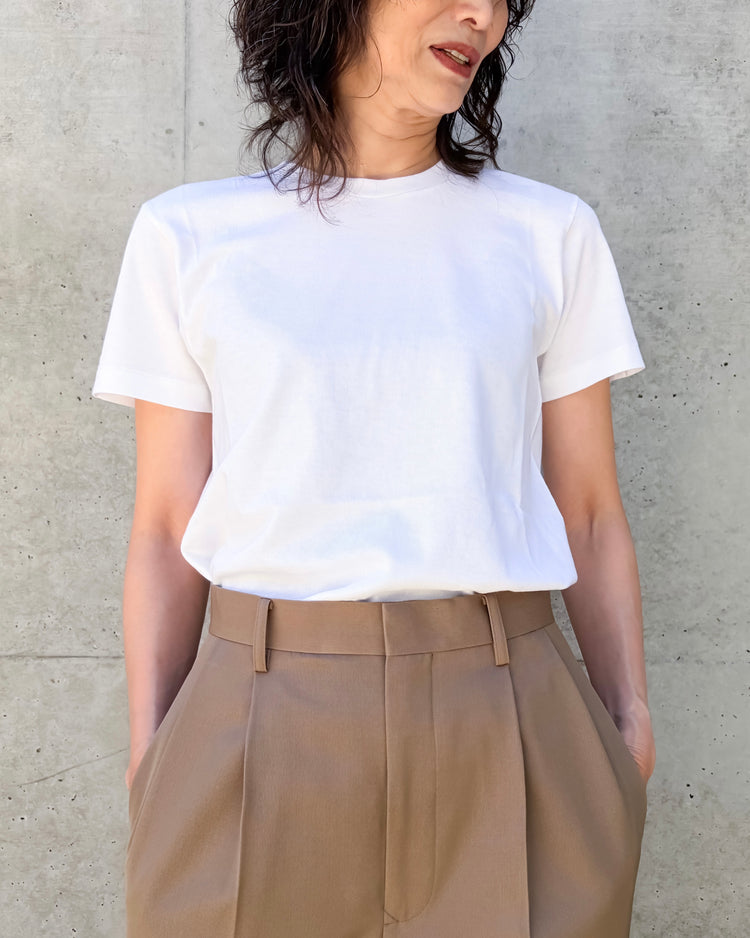 AURALEE / SEAMLESS CREW NECK TEE / WHITE / A00T04ST