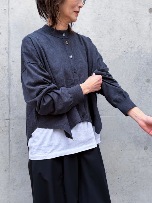 ENFÖLD / HIGH-NECK CARDIGAN / C.GRY / 300JS270-0301