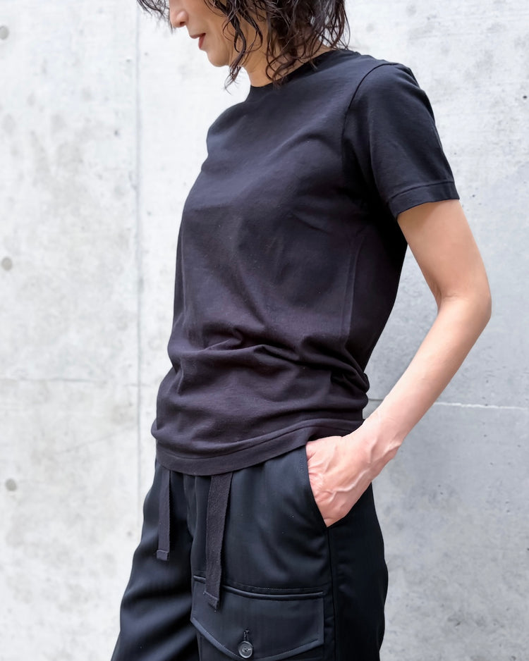 AURALEE / SEAMLESS CREW NECK TEE / BLACK / A00T04ST