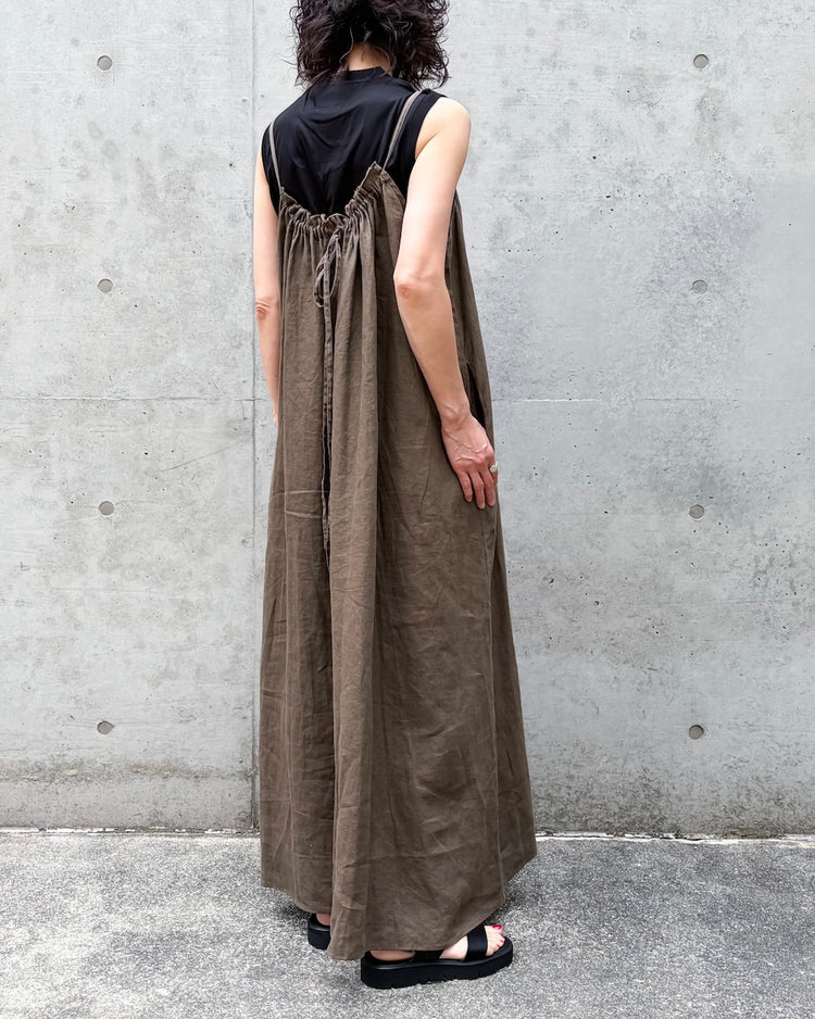 WALANCE / natural dye linen camisole dress / BROWN / 3261-10145