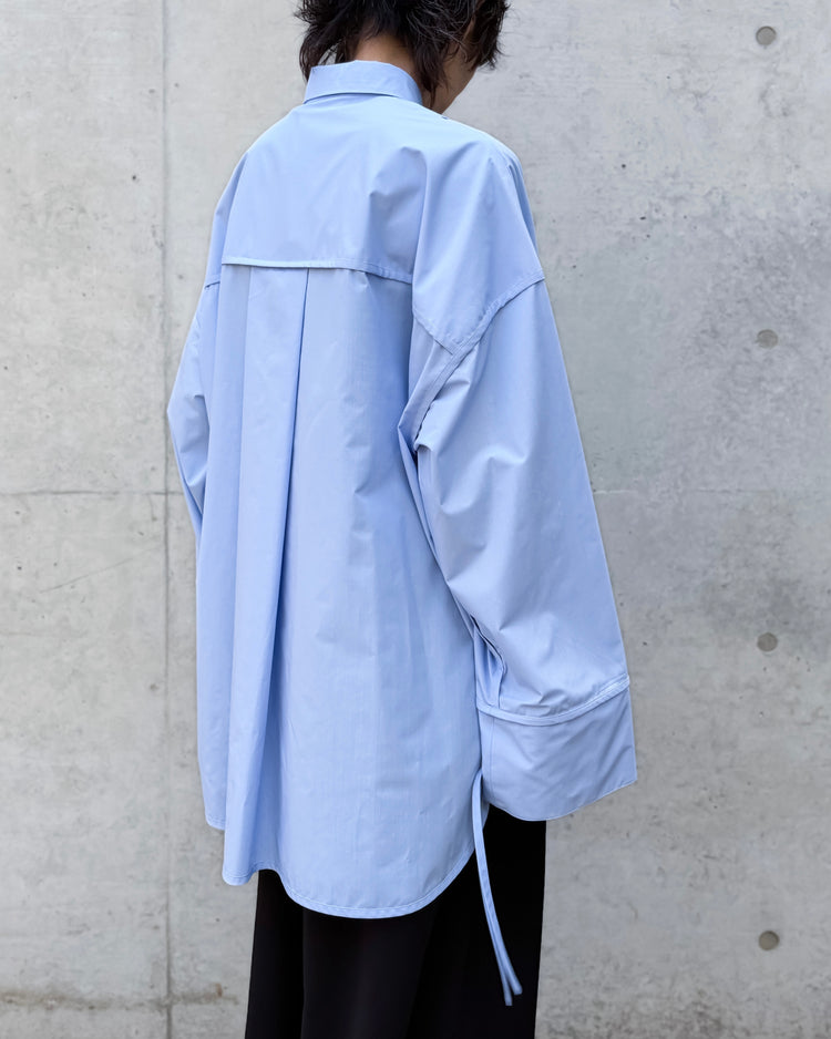 någonstans / piping wide shirt / water / 470JA430-0401