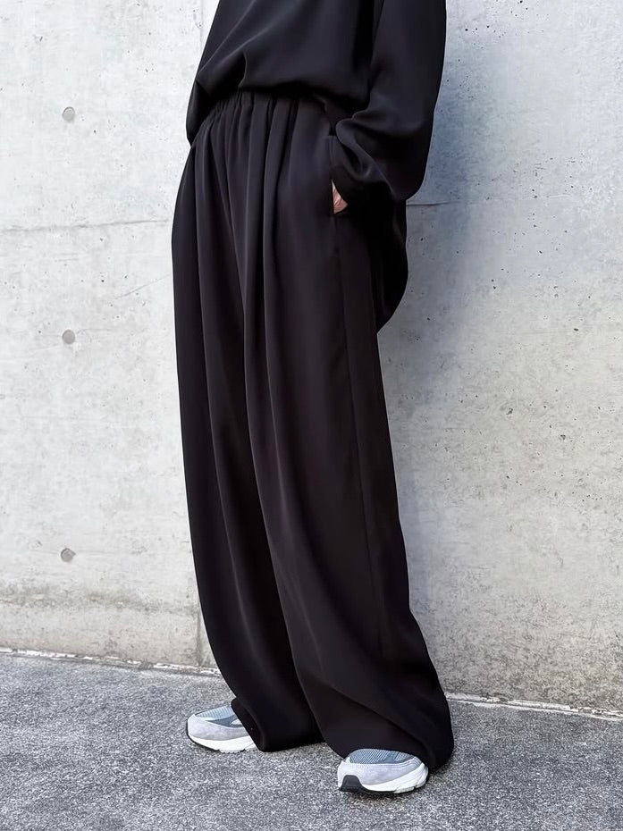 ENFÖLD / TAPERED WIDE PANTS / BLACK / 300JS231-0111