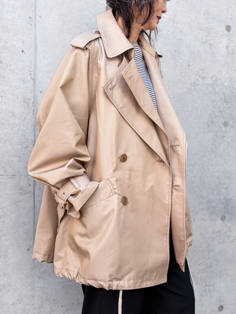 08sircus / Giza cotton short trench coat / Beige / S26SS-OT04