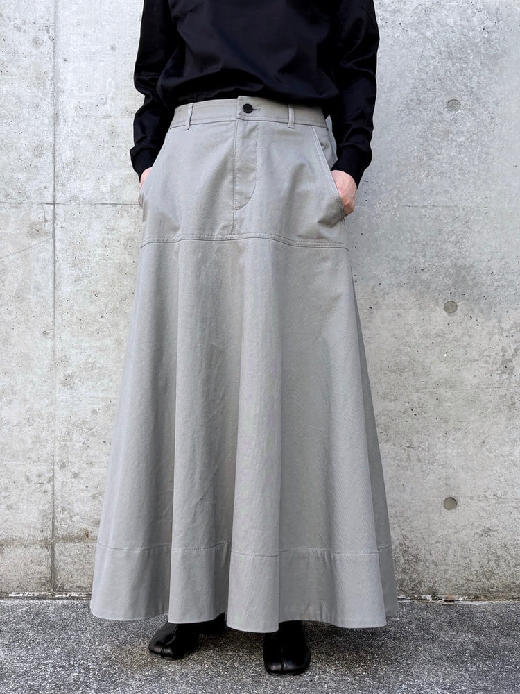 GALERIE VIE / ノンマーセライズドコットン フレアスカート / GRAY / 23056105007