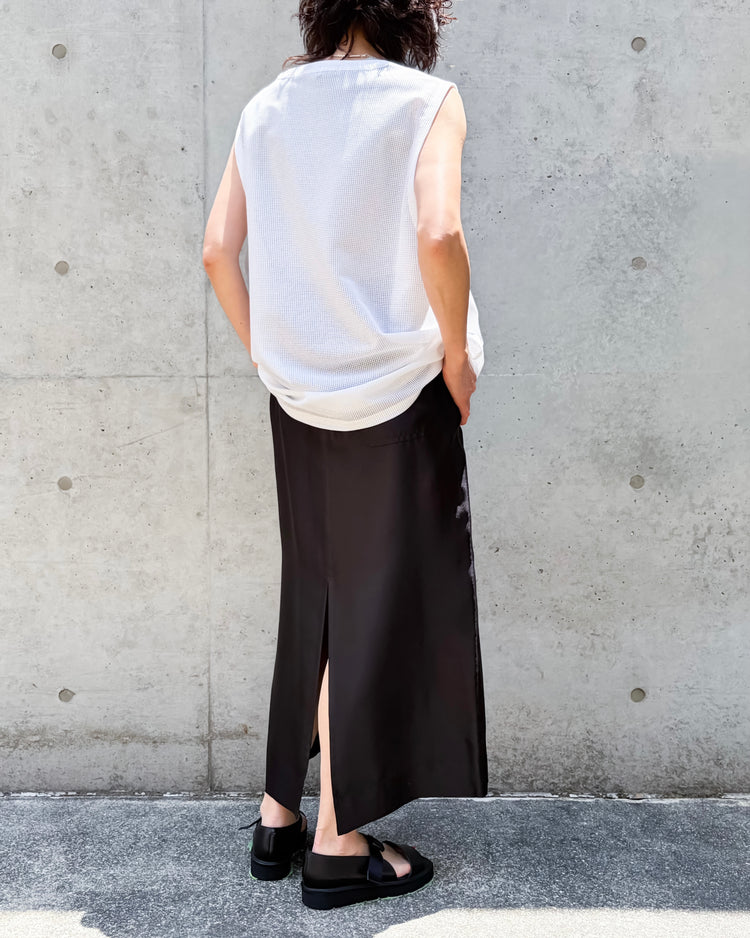 08sircus / Sheer waffle sleeveless top / white / S26SS-CS07