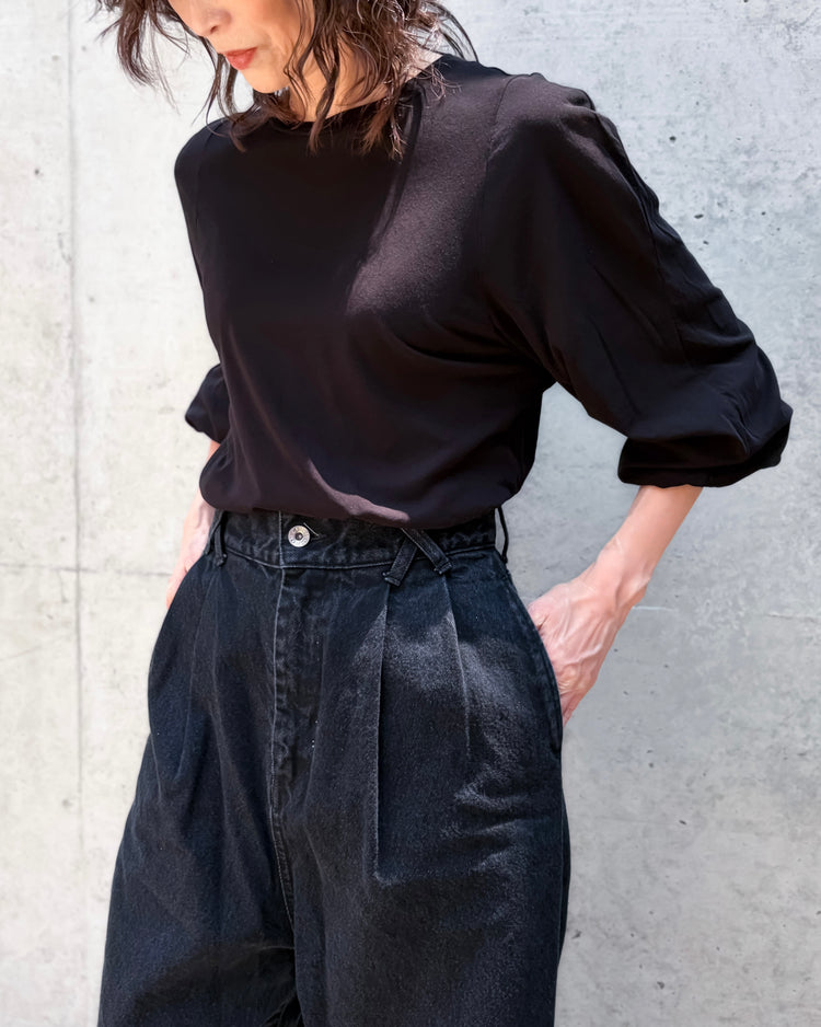 CINOH / SHEF DESIGN-SLEEVE TEE / BLACK / F-40-008
