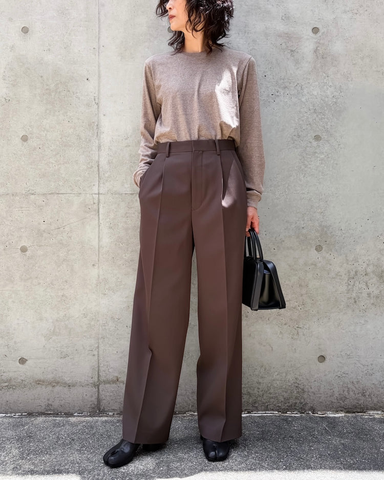 AURALEE / LIGHT WOOL MAX GABARDINE TWO-TUCK SLACKS / DARK BROWN / A26AP06MG (コピー)