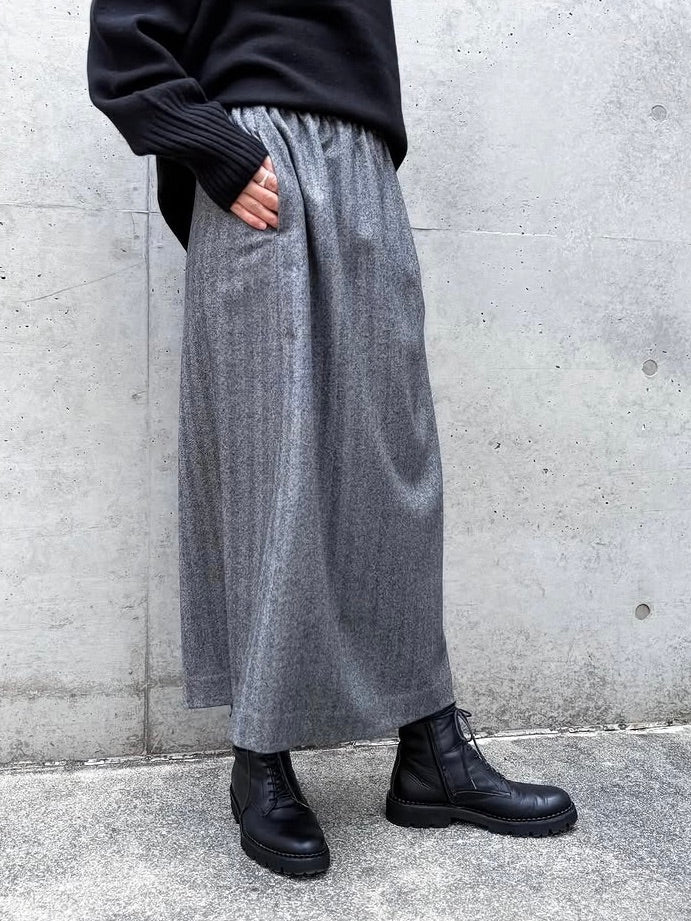 GALERIE VIE / ライトフラノストレッチ イージースカート / GRAY / 23055405201