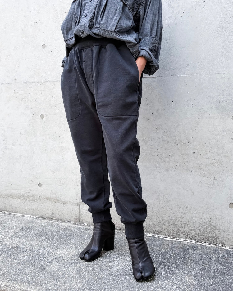 KATHARINE HAMNETT / FRENCHTERRY GIM PANTS/ BLACK / TKH-SWP-01