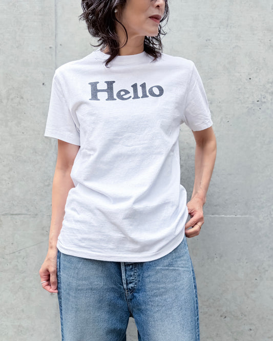 MADISONBLUE / HELLO CREW NECK TEE / WHITE / MB000-7001