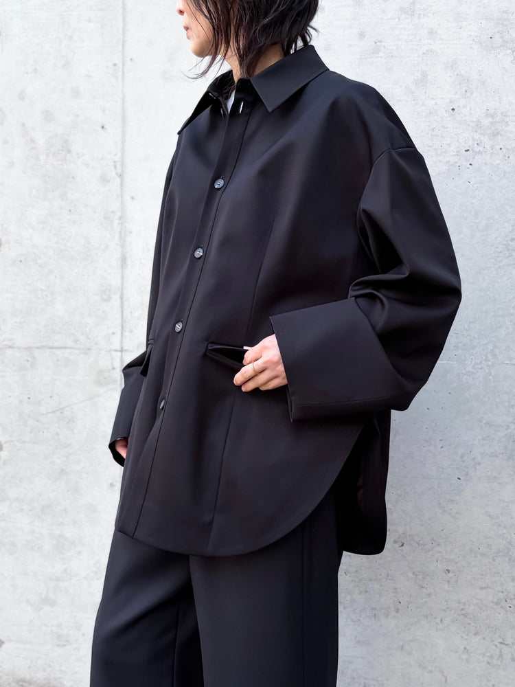 ENFÖLD / SHIRT JACKET / BLACK / 300JS230-1611
