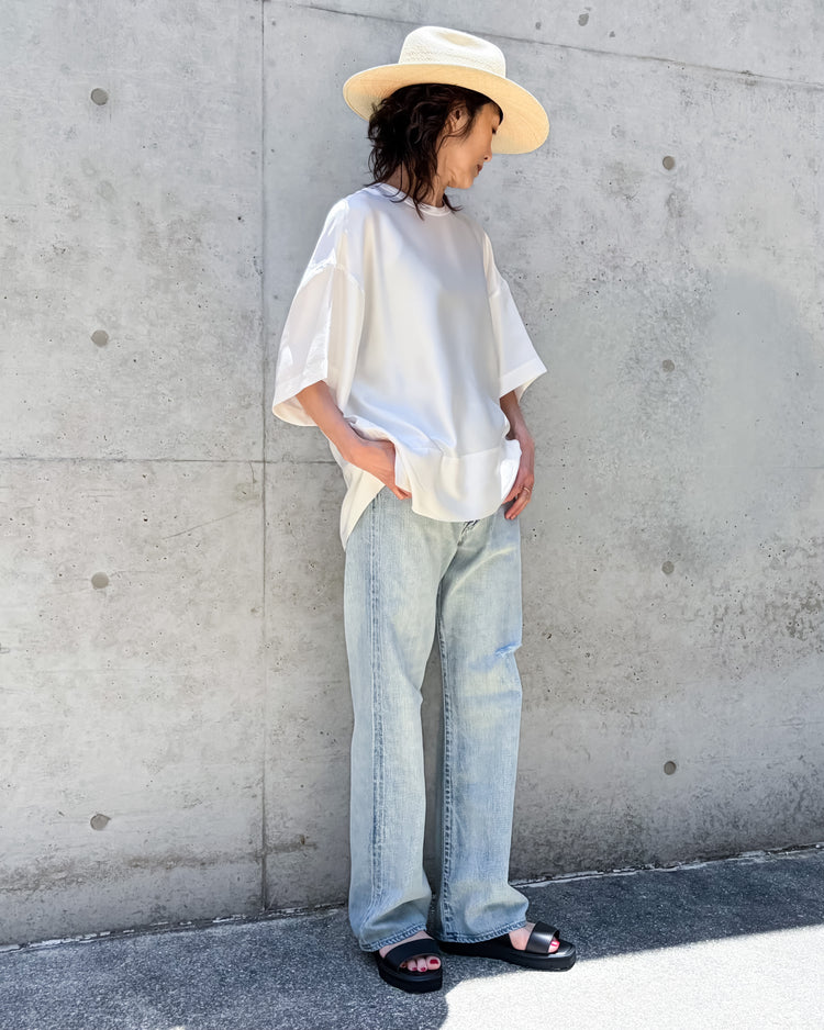 AURALEE / FADED SELVEDGE LIGHT DENIM PANTS / LIGHT INDIGO / A25P05DE