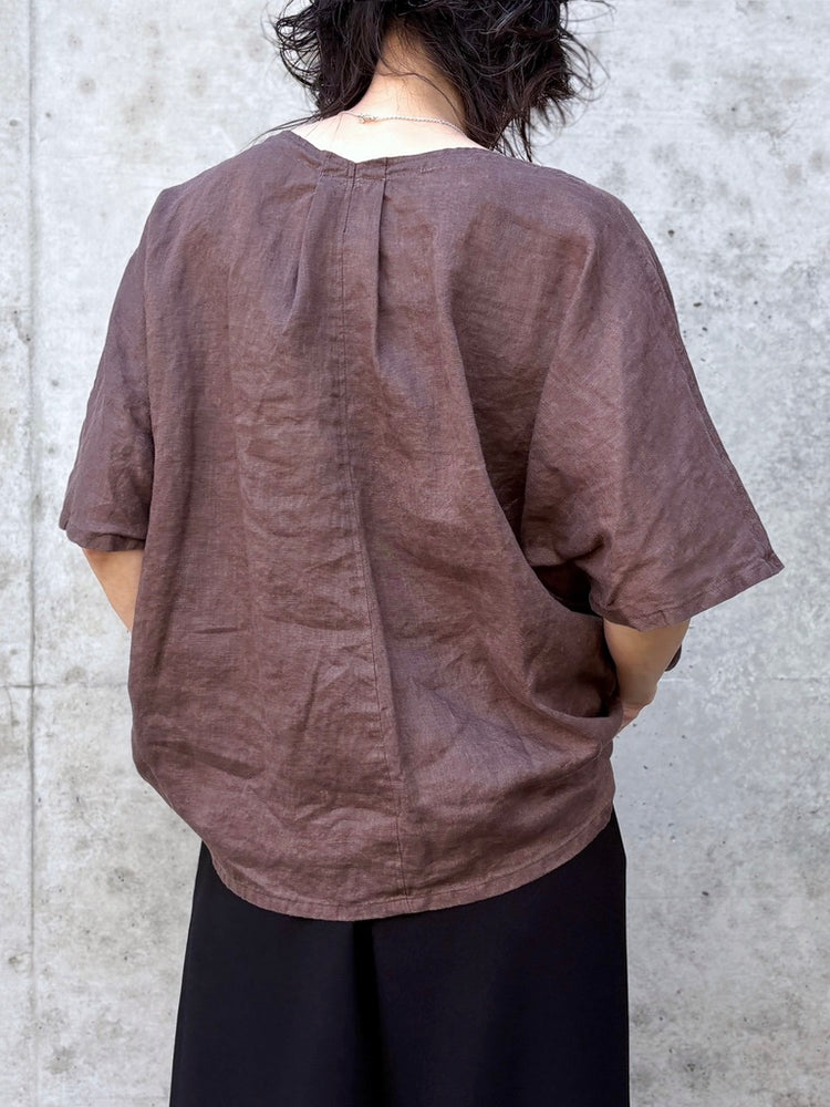 DU TANGO / リネンスモッグシャツ / BROWN / DS-0261