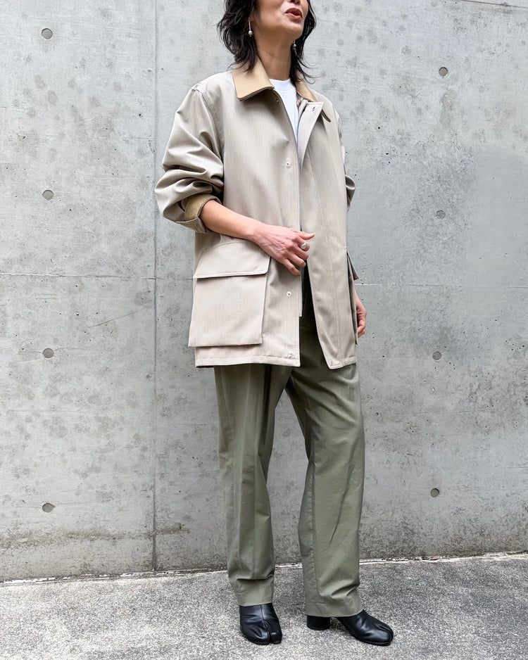 AURALEE / WOOL MAX CANVAS BLOUSON / TOP GRAY BEIGE / A26SB06WB