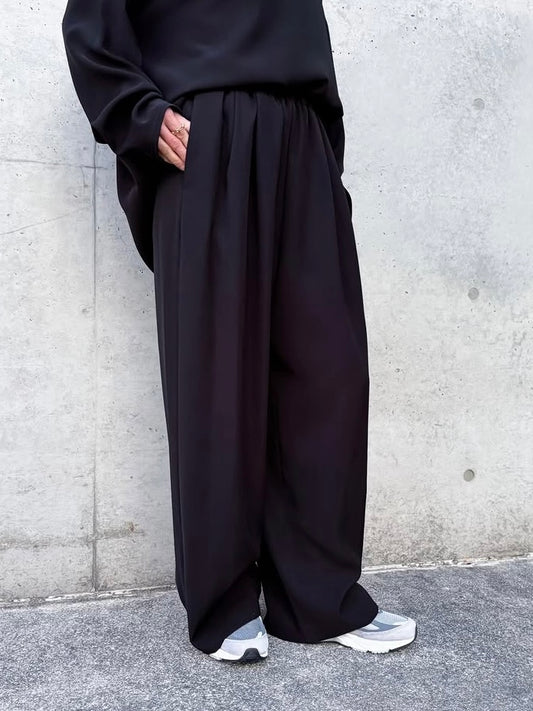 ENFÖLD / TAPERED WIDE PANTS / BLACK / 300JS231-0111