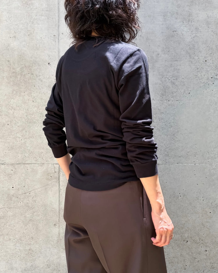AURALEE / SEAMLESS LONG SLEEVE TEE / BLACK / A00T05ST