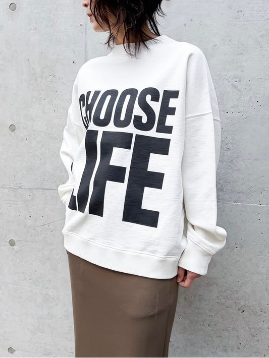 KATHARINE HAMNETT / SLOGAN PULLOVER / WHITE / TKH-SW-01