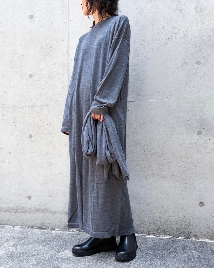 SOFIE D'HOORE / C/N L/S KNIT DRESS / STEEL MELANGE / MARQUEZ-YFI