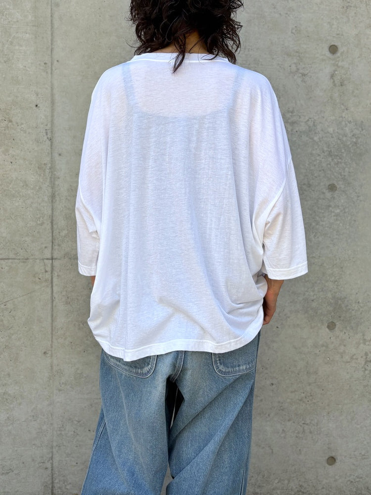 INSCRIRE / Cotton Silk Over Size T-Shirt / WHITE / I26SSBC3A