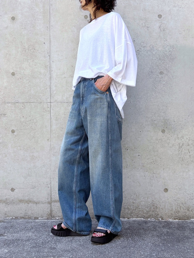 INSCRIRE / Cotton Silk Over Size T-Shirt / WHITE / I26SSBC3A