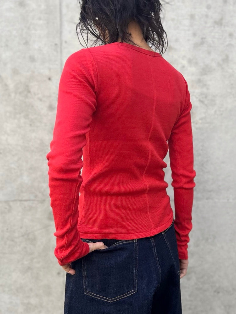 INSCRIRE / Gauze teleco long sleeve Tee / red /I26SS-CUT3