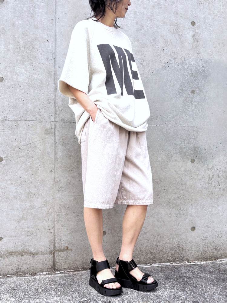 KATHARINE HAMNETT / NOIL SILK EASY WIDE SHORTS / BEIGE / KHESP-01