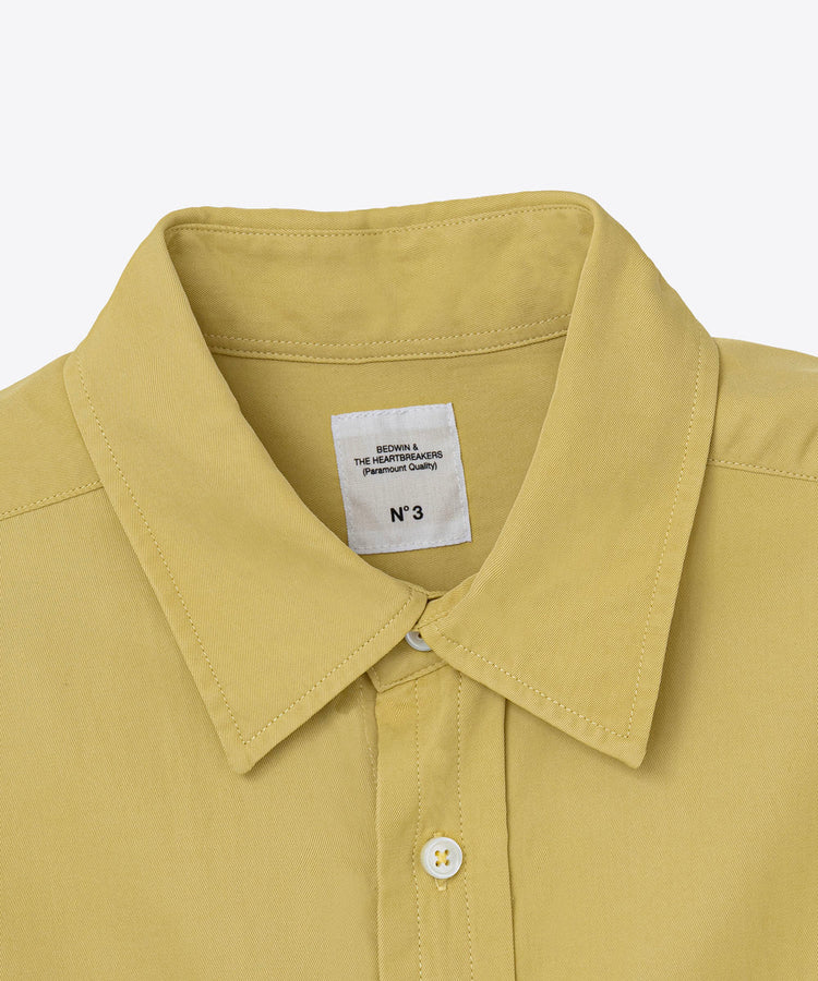 BEDWIN & THE HEARTBREAKERS / S/S EMBROIDERED SHIRT "BLUNT" / MUSTARD・26SB1759