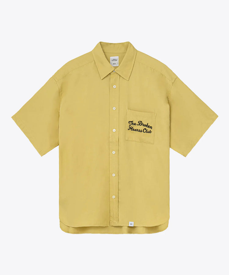 BEDWIN & THE HEARTBREAKERS / S/S EMBROIDERED SHIRT "BLUNT" / MUSTARD・26SB1759