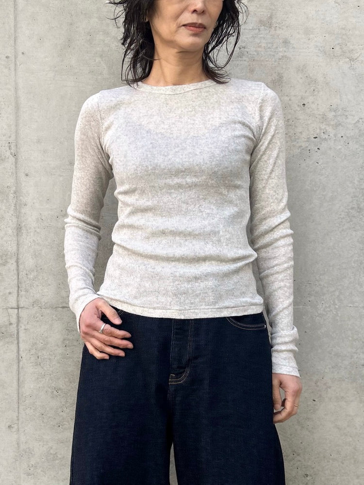 INSCRIRE / Gauze teleco long sleeve Tee / l.gray / I26SS-CUT3