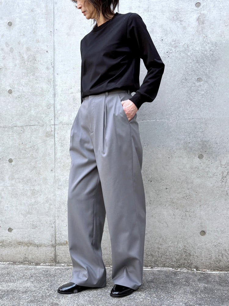 GALERIE VIE / ウォッシャブルトロツータックストレートパンツ / C.GRAY / 230461041040